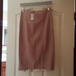 Blush faux leather skirt